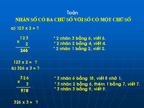 Nhân số có ba chữ số với số có một chữ số
