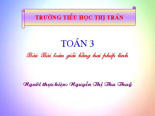 Bài toán giải bằng hai phép tính