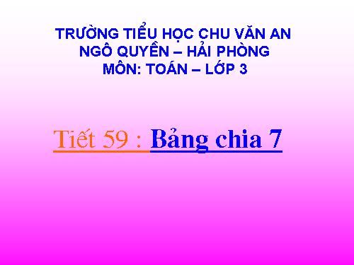 Bảng chia 7