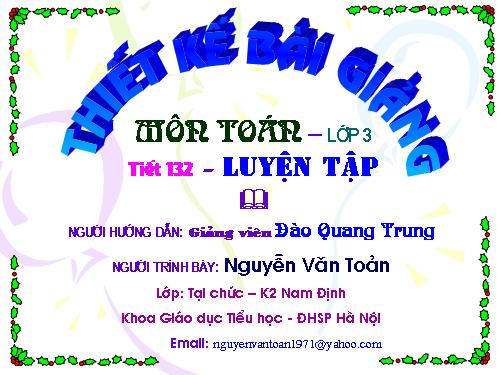 Các Bài giảng khác thuộc Chương trình Toán 3