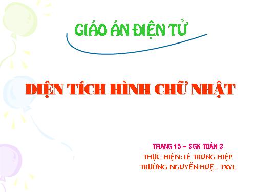 Diện tích hình chữ nhật.