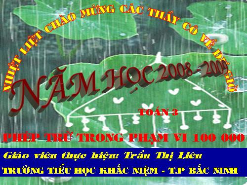 Phép trừ các số trong phạm vi 100 000