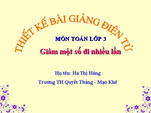 Giảm đi một số lần