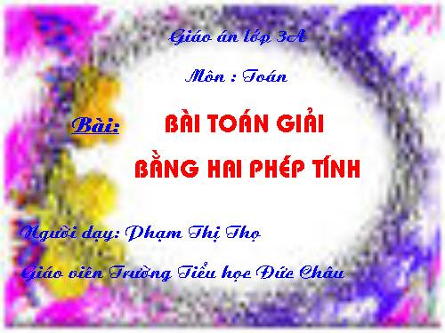 Bài toán giải bằng hai phép tính