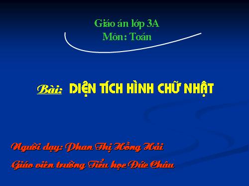 Diện tích hình chữ nhật.