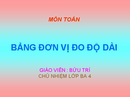 Bảng đơn vị đo độ dài