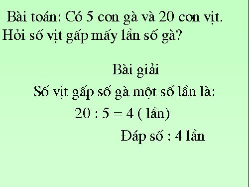 So sánh số bé bằng một phần mấy số lớn