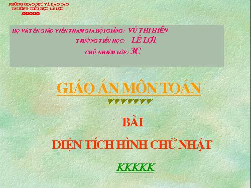 Diện tích hình chữ nhật.