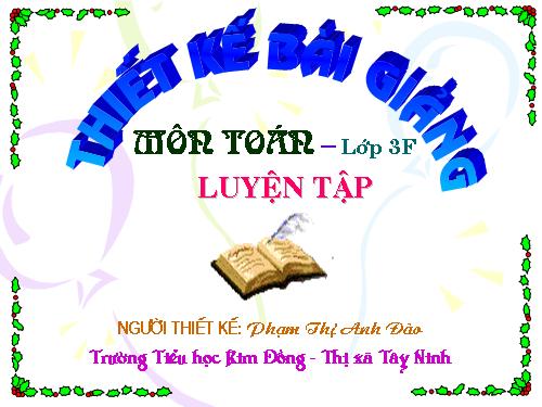 Các Bài giảng khác thuộc Chương trình Toán 3