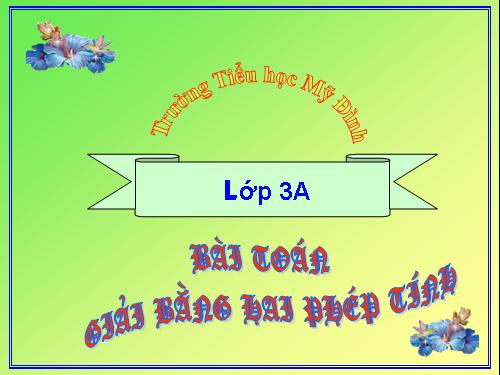 Bài toán giải bằng hai phép tính