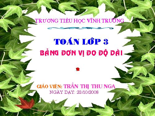 Bảng đơn vị đo độ dài
