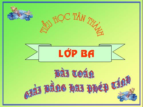 Bài toán giải bằng hai phép tính