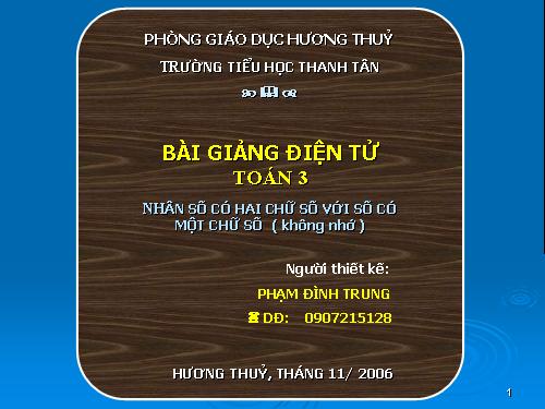 Nhân số có hai chữ số với số có một chữ số (không nhớ)