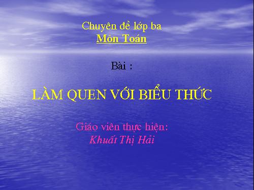 Làm quen với biểu thức