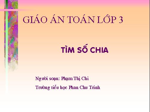 Tìm số chia