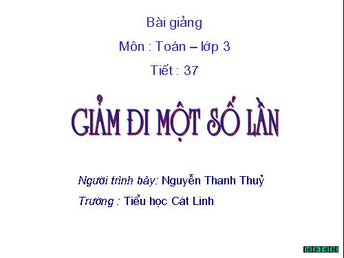 Giảm đi một số lần