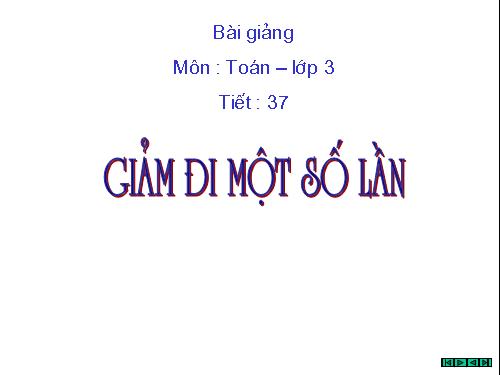 Giảm đi một số lần