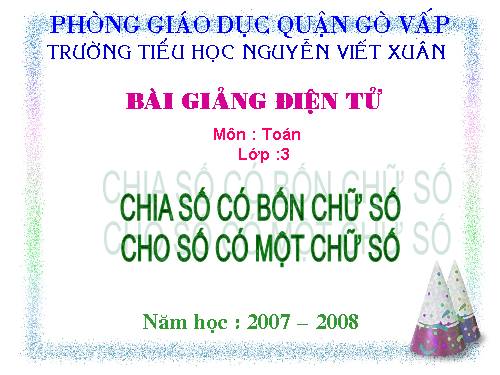 Chia số có bốn chữ số cho số có một chữ số