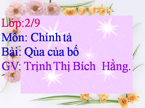 Tuần 13. Nghe-viết: Quà của bố