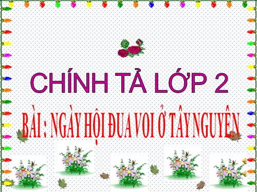 Tuần 23. Nghe-viết: Ngày hội đua voi ở Tây Nguyên