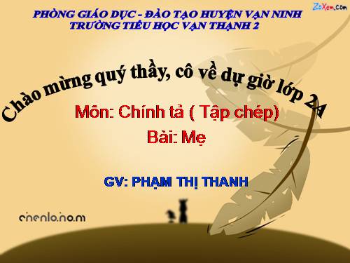 Tuần 12. Tập chép: Mẹ