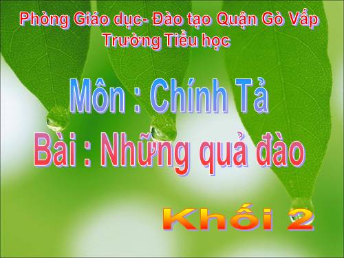Tuần 29. Tập chép: Những quả đào