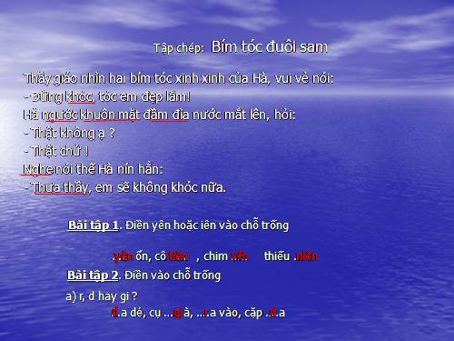Tuần 4. Tập chép: Bím tóc đuôi sam