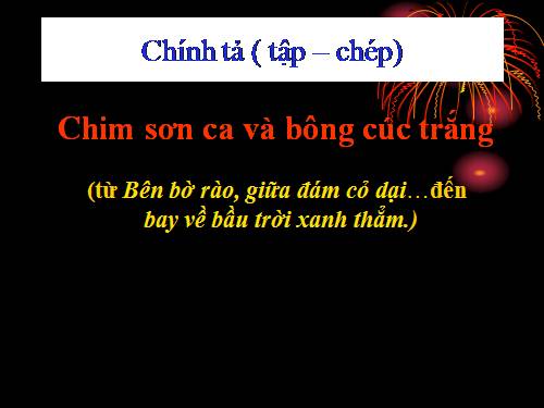 Tuần 21. Tập chép: Chim sơn ca và bông cúc trắng