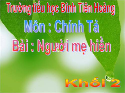 Tuần 8. Tập chép: Người mẹ hiền