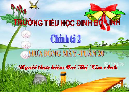 Tuần 20. Nghe-viết: Mưa bóng mây