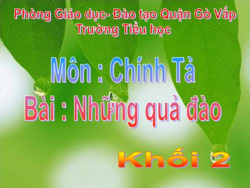 Tuần 29. Tập chép: Những quả đào