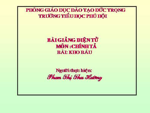 Tuần 28. Nghe-viết: Kho báu
