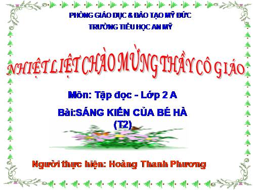 Tuần 10. Sáng kiến của bé Hà