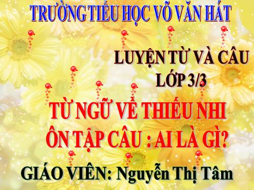 Tuần 2. MRVT: Thiếu nhi. Ôn tập câu Ai là gì?