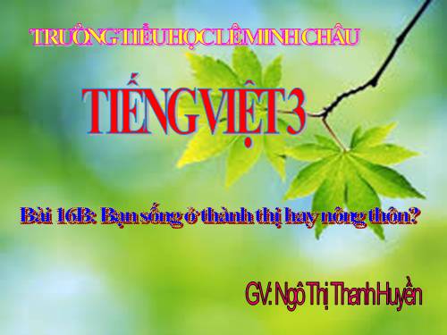 Tuần 16. MRVT: Thành thị - Nông thôn. Dấu phẩy