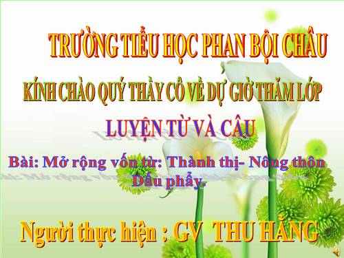 Tuần 16. MRVT: Thành thị - Nông thôn. Dấu phẩy