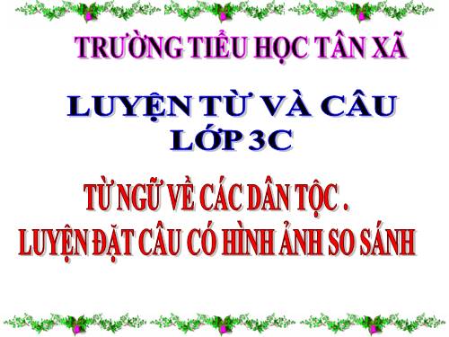 Tuần 15. MRVT: Các dân tộc. Luyện đặt câu có hình ảnh so sánh