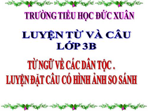 Tuần 15. MRVT: Các dân tộc. Luyện đặt câu có hình ảnh so sánh