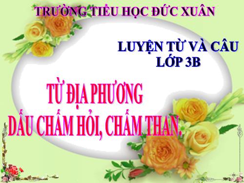 Tuần 13. MRVT: Từ địa phương. Dấu chấm hỏi, chấm than