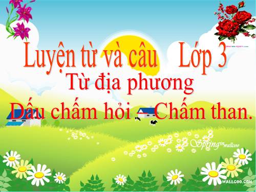 Tuần 13. MRVT: Từ địa phương. Dấu chấm hỏi, chấm than