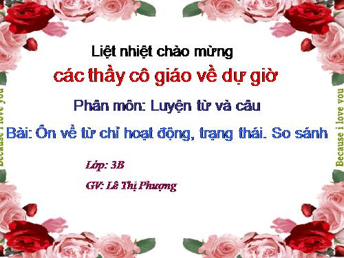 Tuần 12. Ôn tập về từ chỉ hoạt động, trạng thái. So sánh