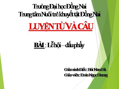 Tuần 26. MRVT: Lễ hội. Dấu phẩy