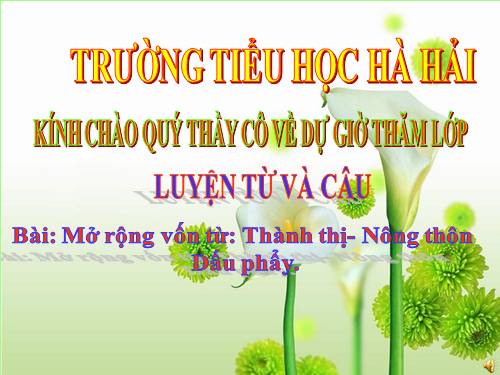 Tuần 16. MRVT: Thành thị - Nông thôn. Dấu phẩy