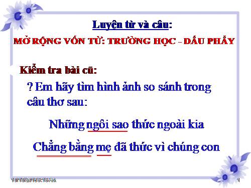 Tuần 6. MRVT: Trường học. Dấu phẩy