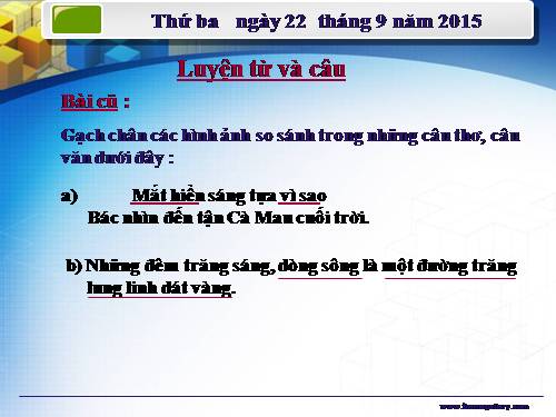 Tuần 4. MRVT: Gia đình. Ôn tập câu: Ai là gì?