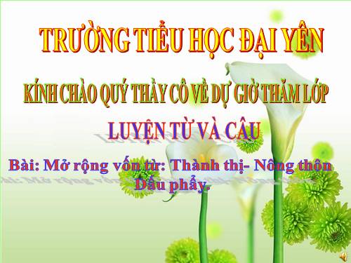 Tuần 16. MRVT: Thành thị - Nông thôn. Dấu phẩy