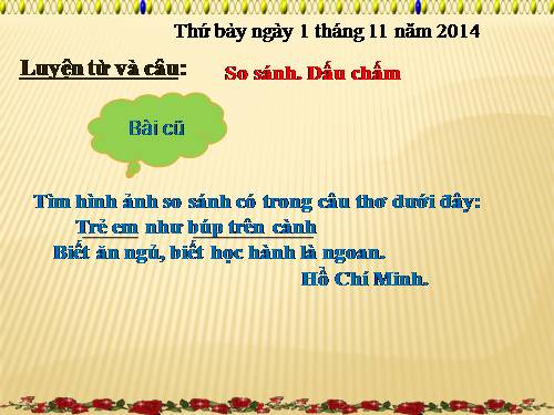 Tuần 10. So sánh. Dấu chấm
