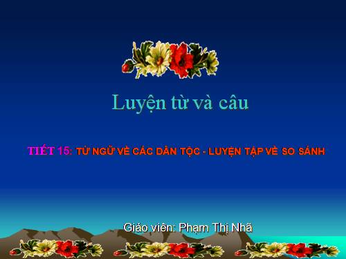 Tuần 15. MRVT: Các dân tộc. Luyện đặt câu có hình ảnh so sánh