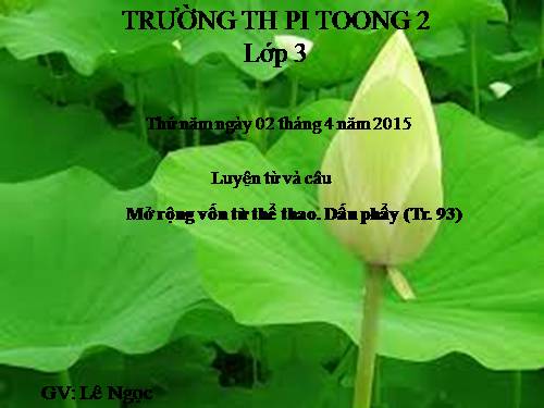 Tuần 29. MRVT: Thể thao. Dấu phẩy