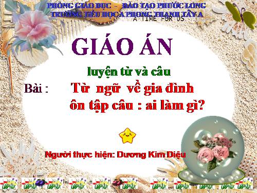 Tuần 4. MRVT: Gia đình. Ôn tập câu: Ai là gì?
